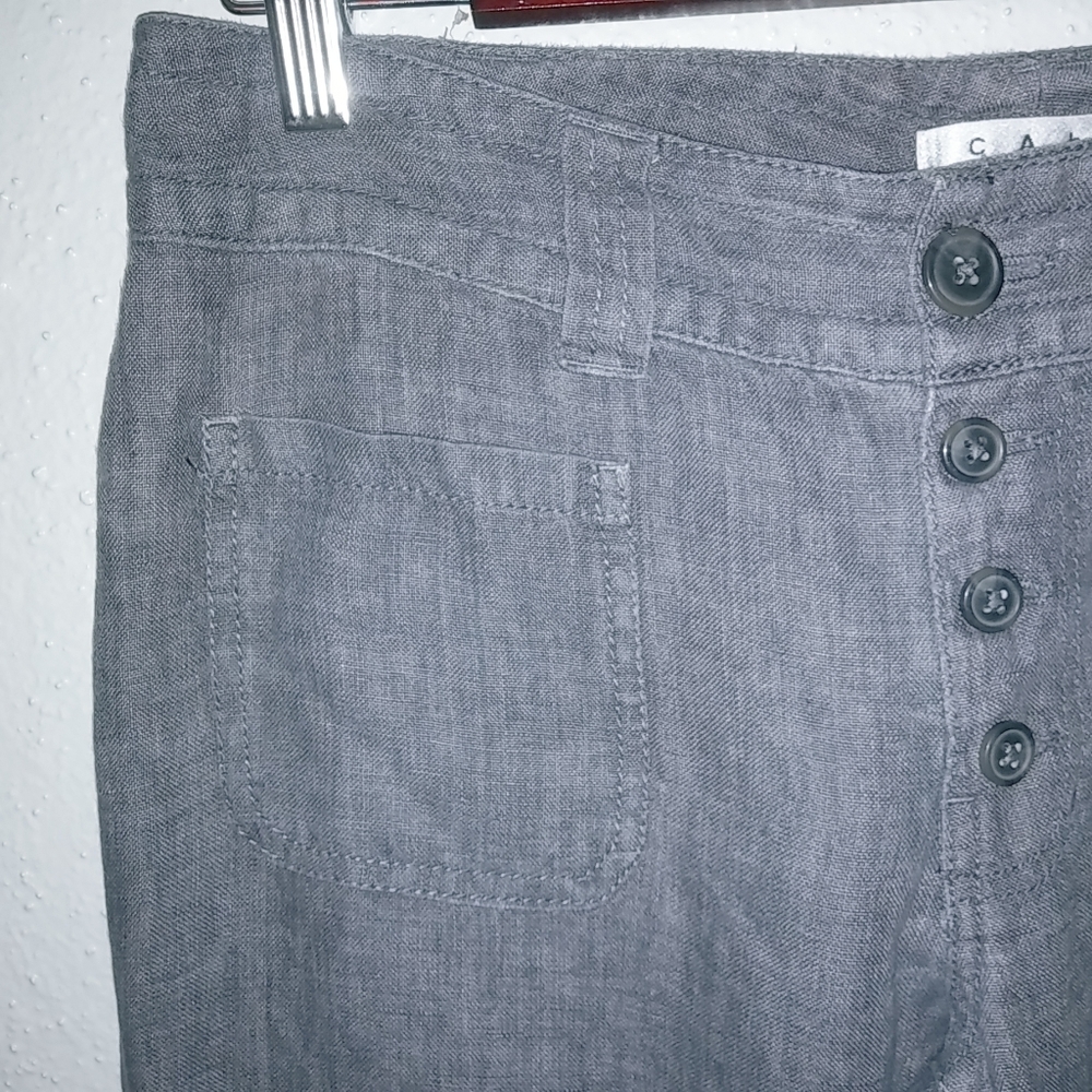 CAbi 6 30x32 Linen Casual Dress Pants in Gray - Picture 3 of 10